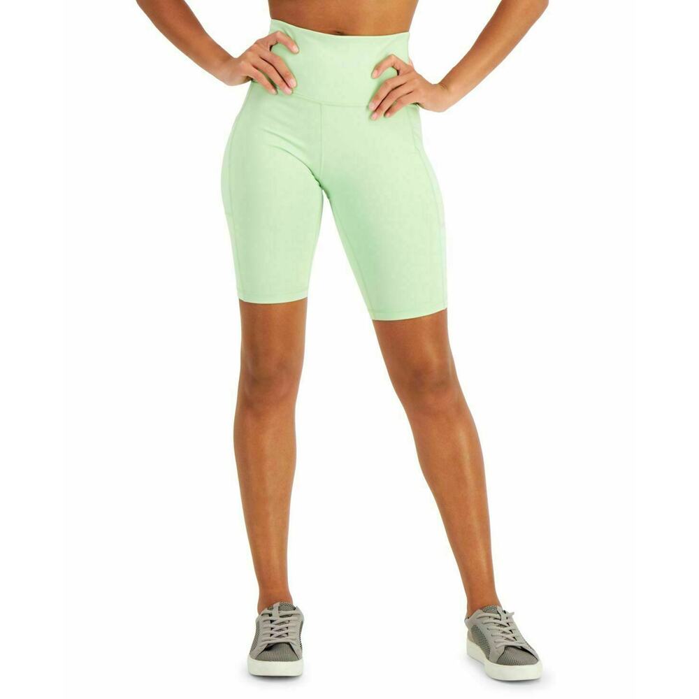 Ideology Womens PullOn High-Waisted Bike Shorts Stretch Light Green XXL $30 NWOT